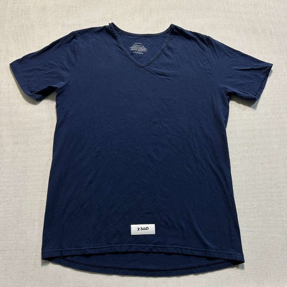 COMFNEAT V-Neck T-Shirt Mens Large Navy Blue